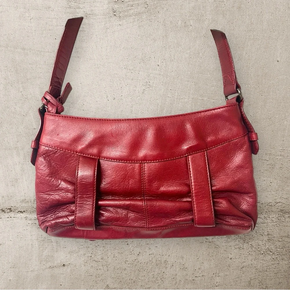 Whimsigoth Red Leather vampire y2k Shoulder Bag real leather purse. Romantic - Picture 2 of 5